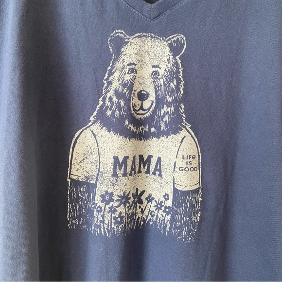 Life is Good Navy Blue Mama Bear Crusher Tee - Picture 4 of 5
